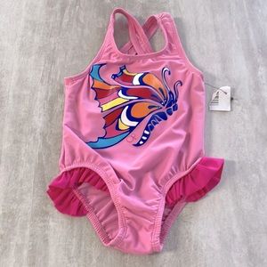 Ocean Pacific OP One Piece Butterfly Swimsuit sz 24m